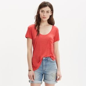 Madewell Anthem Scoop Neck Pocket Tee (M)
